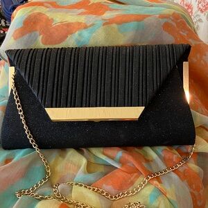 Stylish Black and Gold Evening Clutch
